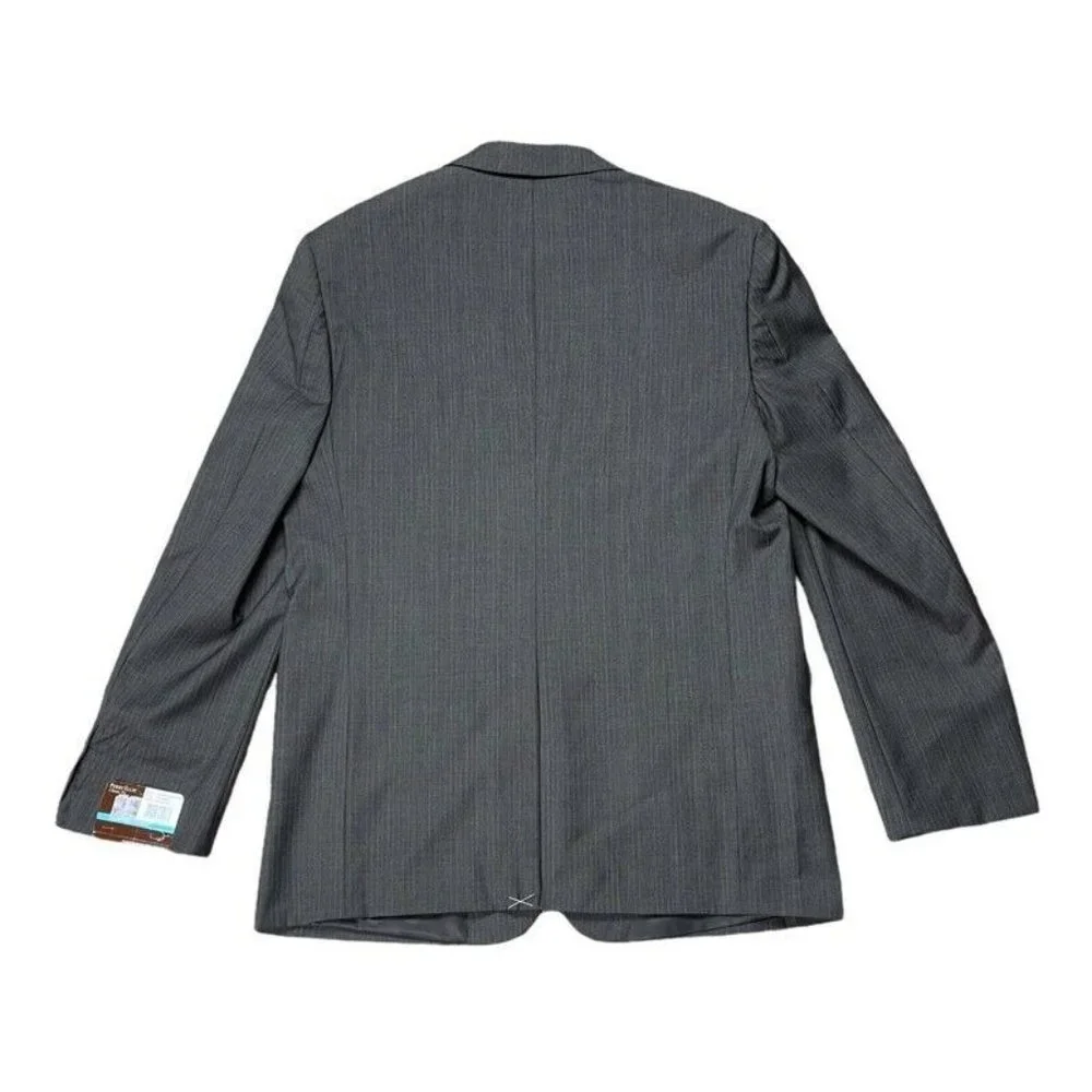 Perry Ellis Mens Two Button Blazer Dark Chocolate Pinstripe Classic Fit 40 R New